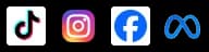 TikTok, Instagram, Facebook, and Meta logos