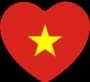 Vietnamese flag inside a heart