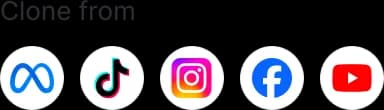 Clone from: Meta, TikTok, Instagram, Facebook, or YouTube