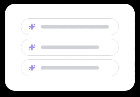 Prompt suggestions phone card