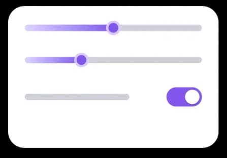 Creative control sliders card
