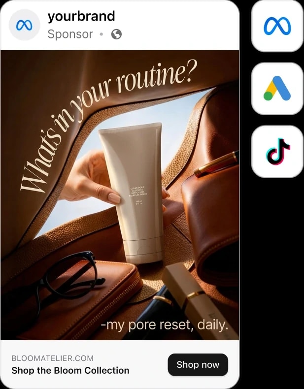 The same creative running as a sponsored ad, with ROAS up 15%