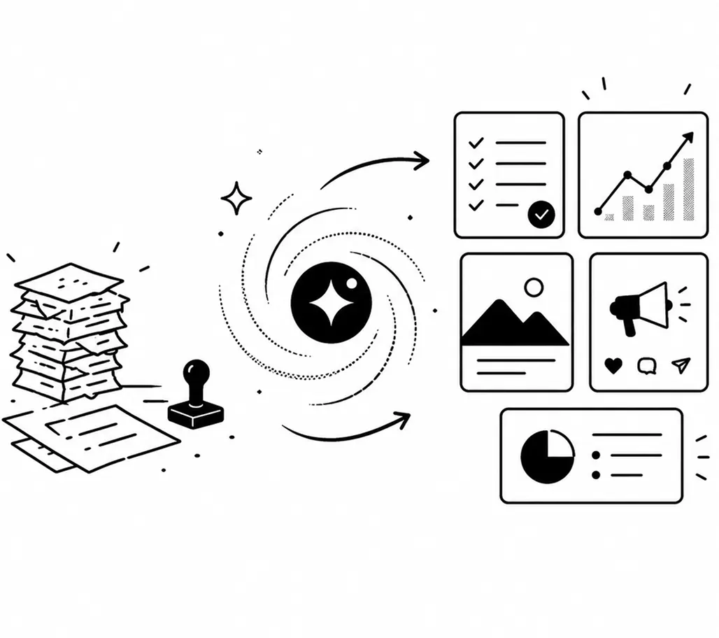 Promer creative intelligence dashboard showing ad concepts and variations