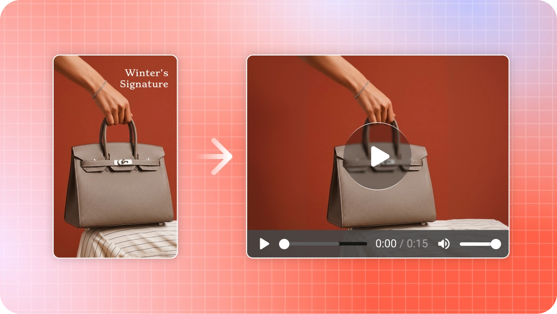 Static ad transforming into animated video with motion trail