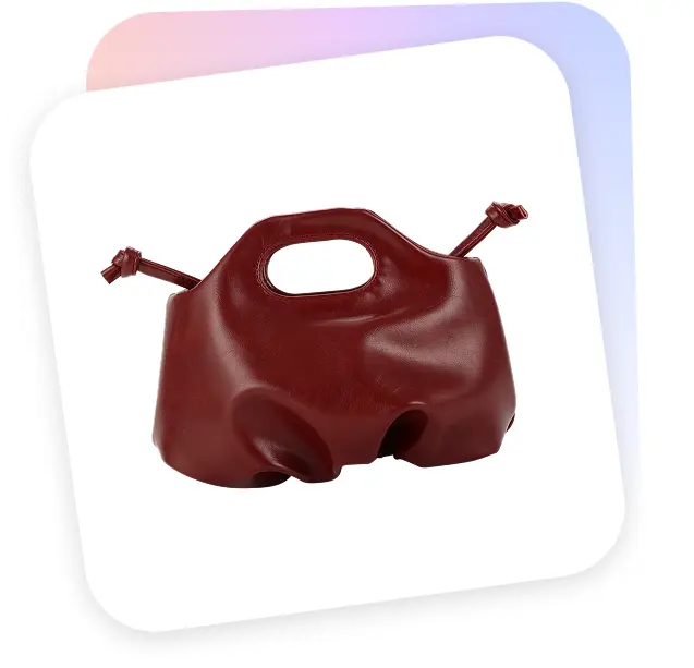 Uploaded product — burgundy leather handbag