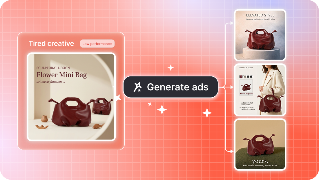 Old ad creative refreshed into new campaign variations