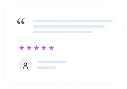 Testimonial style preview with quote and stars