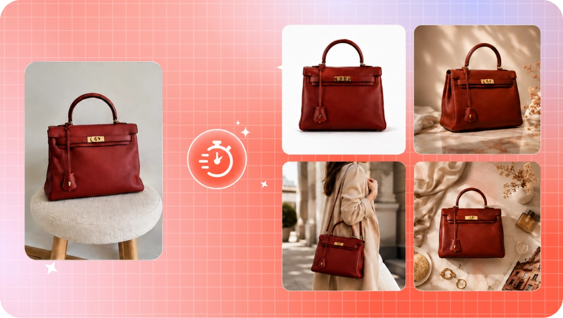 Product images with consistent brand color palette applied