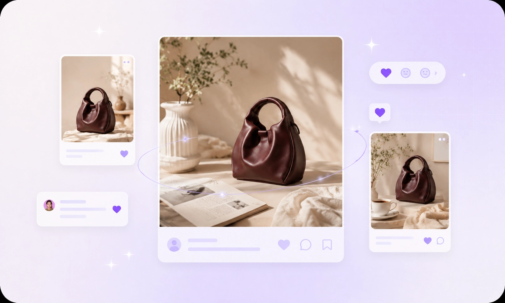 Social content: lifestyle product images for organic posts